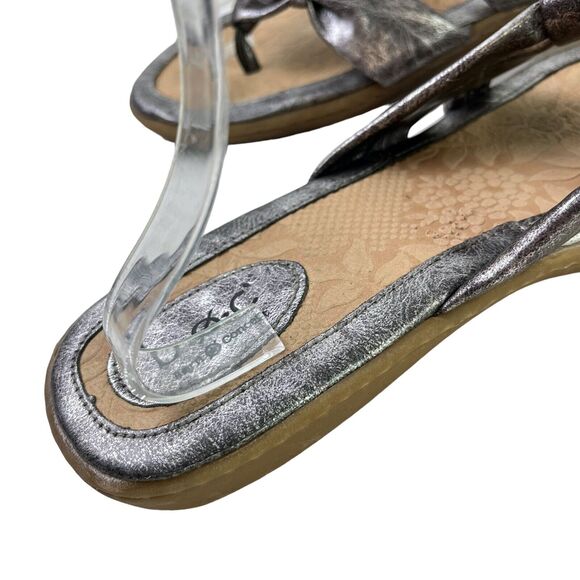 Boc Born Concept Silver Metallic Thongs Slides Sandals Flats Slip On Shoes sz 11 - Picture 13 of 16